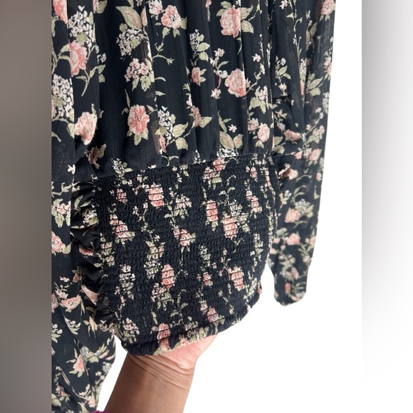 Free People Women’s Final Rose Boho Floral Long Sleeve Blouse - Picture 7 of 16